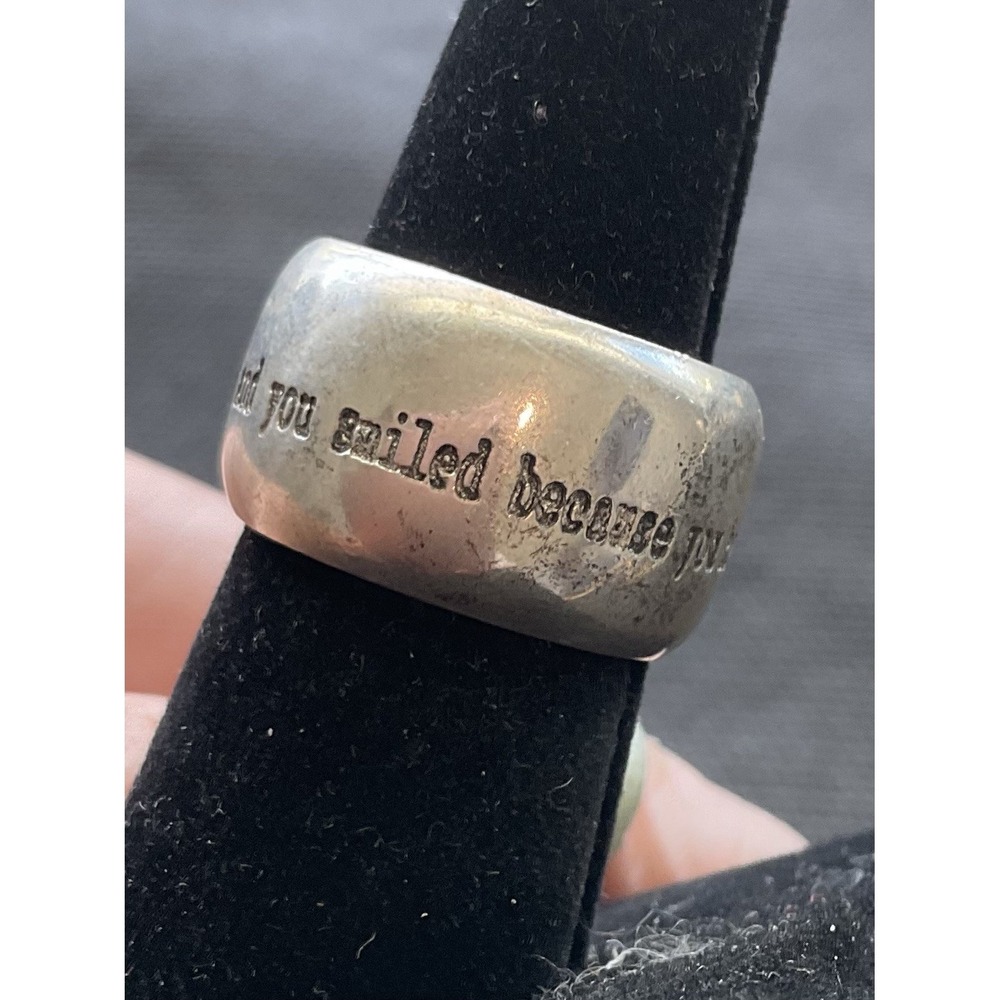 Signed 925 Sterling Silver Ring Size 7 Engraved When I Saw You I Fell In Love - Picture 8 of 8